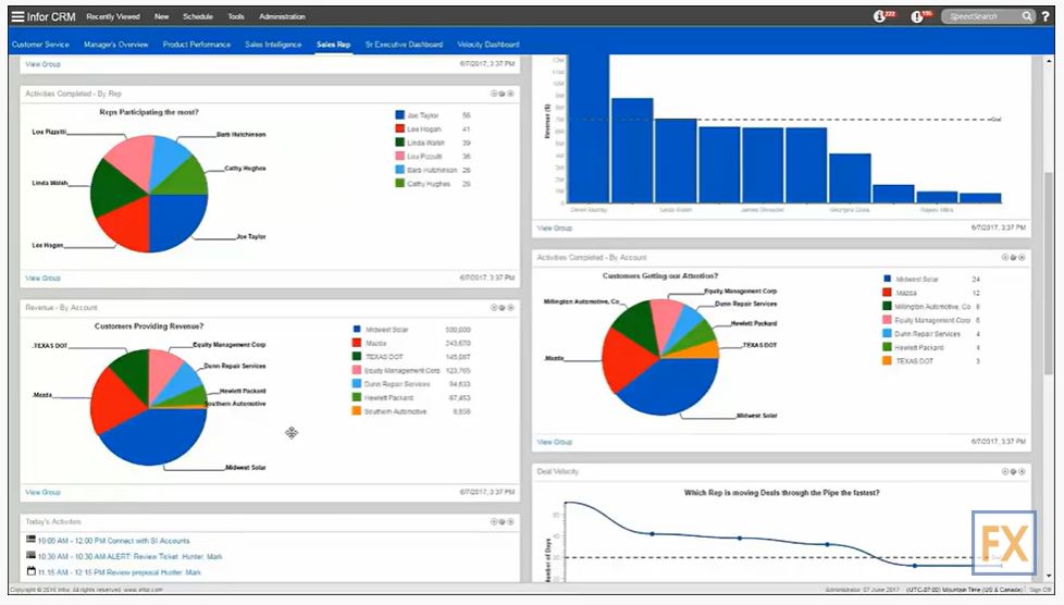 screenshot of Infor CRM